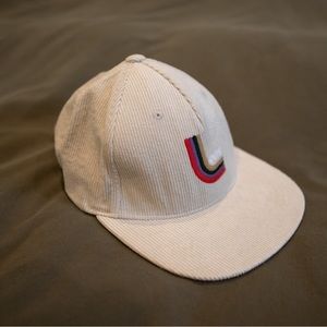 Levi’s Corduroy Flat Brim Hat, Baseball Cap, White, Natural